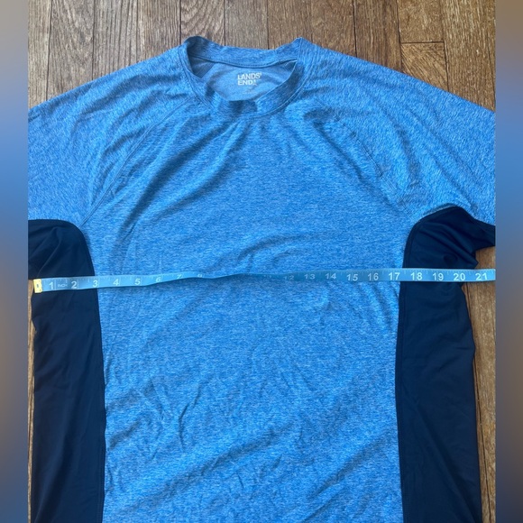 Mens Lands’ End Performance Running Swimming Compression Fitted Shirt Medium - Picture 2 of 5